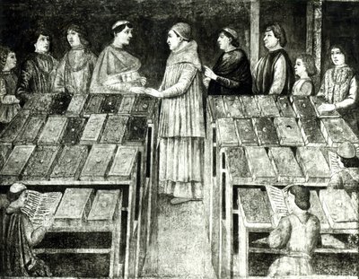 Pope Sixtus IV and Platina by Melozzo da Forli school of Melozzo da Forli school of